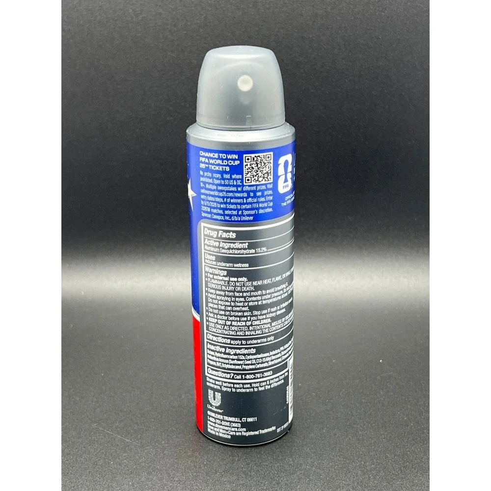 Dove Men+Care Comfort Dry Spray Antiperspirant FIFA World Cup 2026 3.8oz